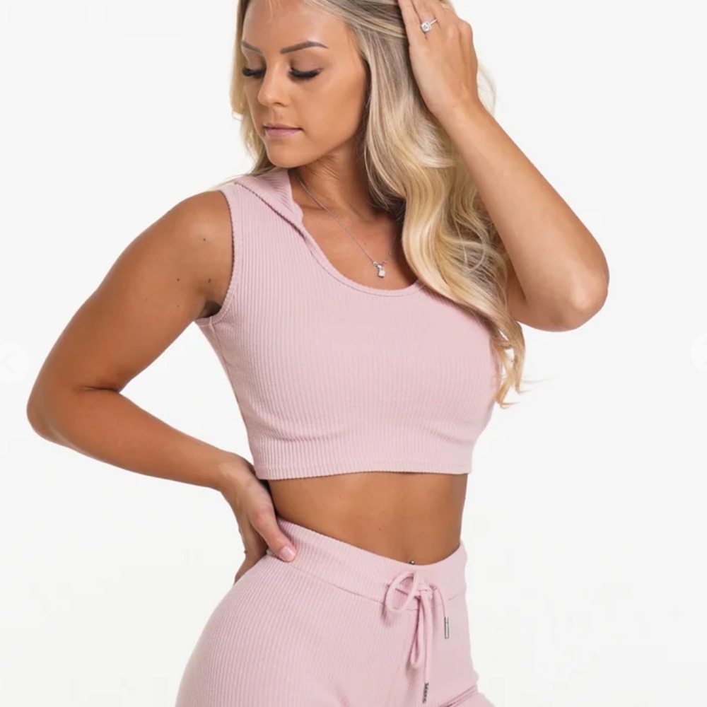 NVGTN Pink Lazy Day Lounge Hooded Tank